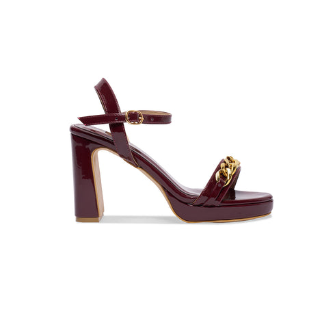 Cherry Embellished Ankle Strap Heels